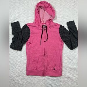 Volcom Kids Pink and Gray Hoodie Jacket